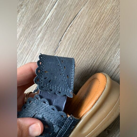 VTG Beacon Euro Flex Huaraches Sandals Leather Blue Mary Jane Size 6 6.5 - Picture 13 of 16